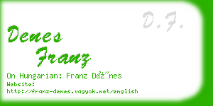 denes franz business card